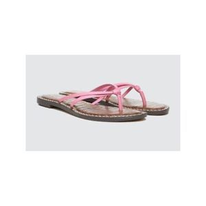 SAM. Womens Pink Gerianne Open Toe Slip On Leather Flip Flop Sandal 7.5 M